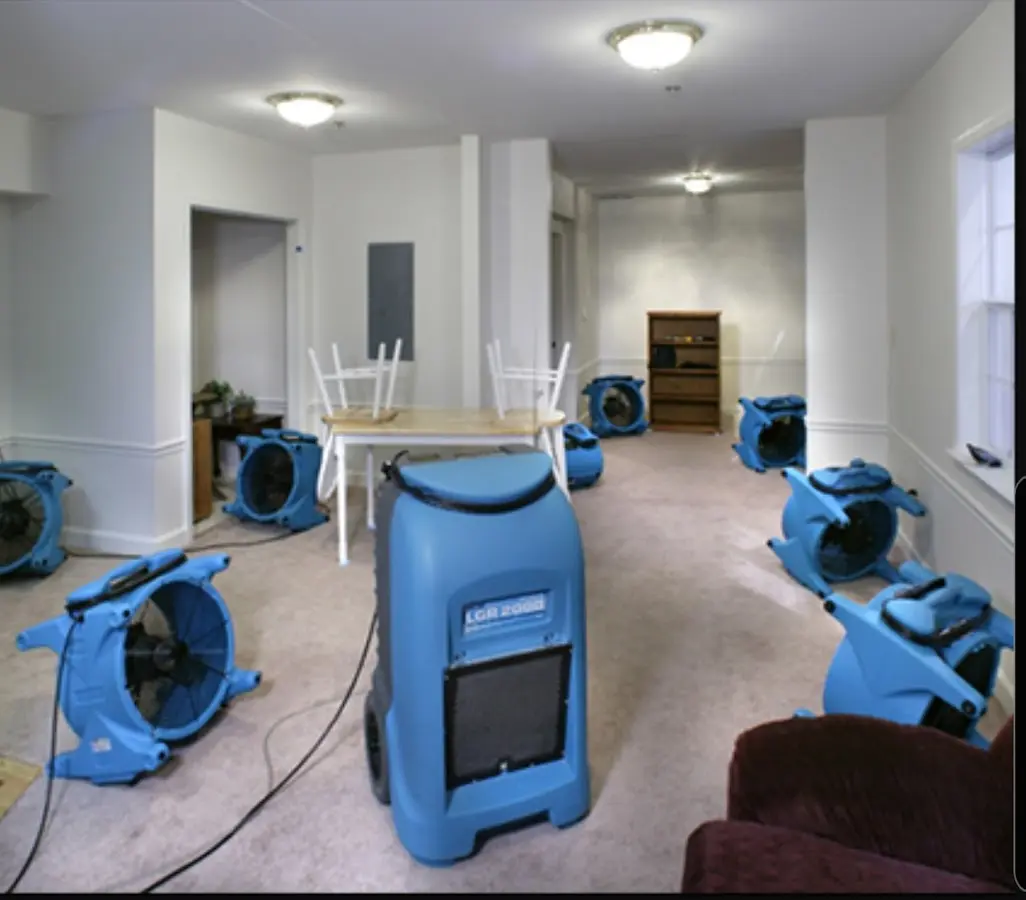 Air movers and dehumidifier setup for Water Extraction & Removal in Valley Center